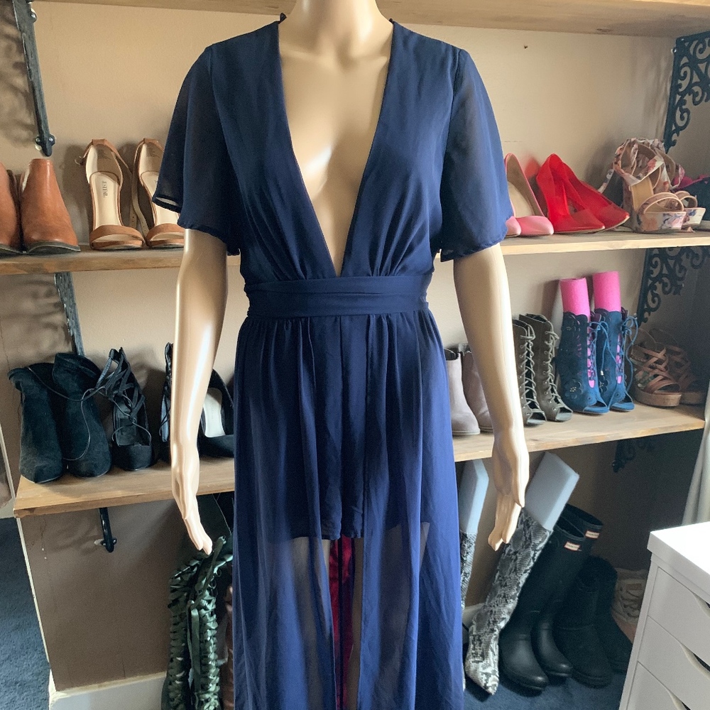 Navy Overlay Dress